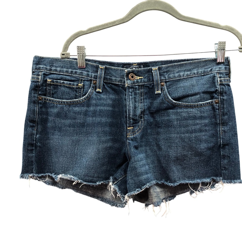 Lucky Brand The Cut Off Denim Shorts Womens 8 / 29 Blue Dark Wash Mid Rise‎